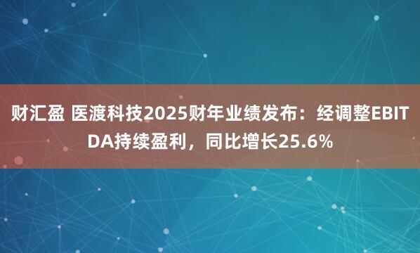 财汇盈 医渡科技2025财年业绩发布：经调整EBITDA持续盈利，同比增长25.6%